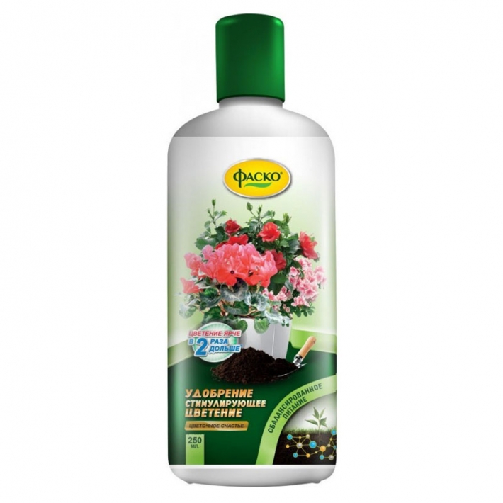 Удобрение комплексное жидкое стимулирующее цветение Цветочное счастье Фаско 250 мл