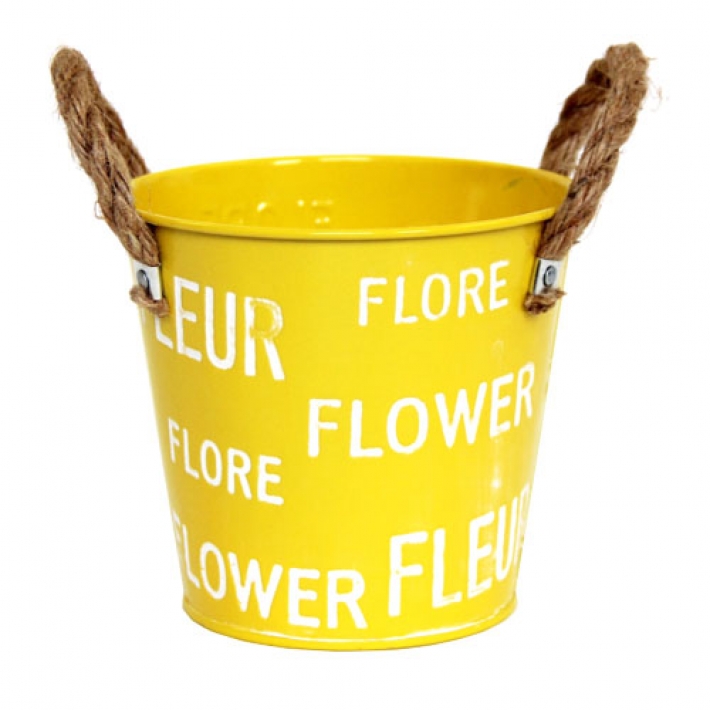 Кашпо из металла желтое