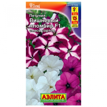 Петуния Вишневый пломбир F1 крупноцветковая ампельная, смесь сортов