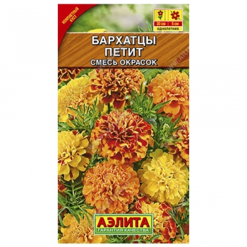 Бархатцы Петит, смесь окрасок