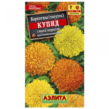 Бархатцы Купид, смесь окрасок