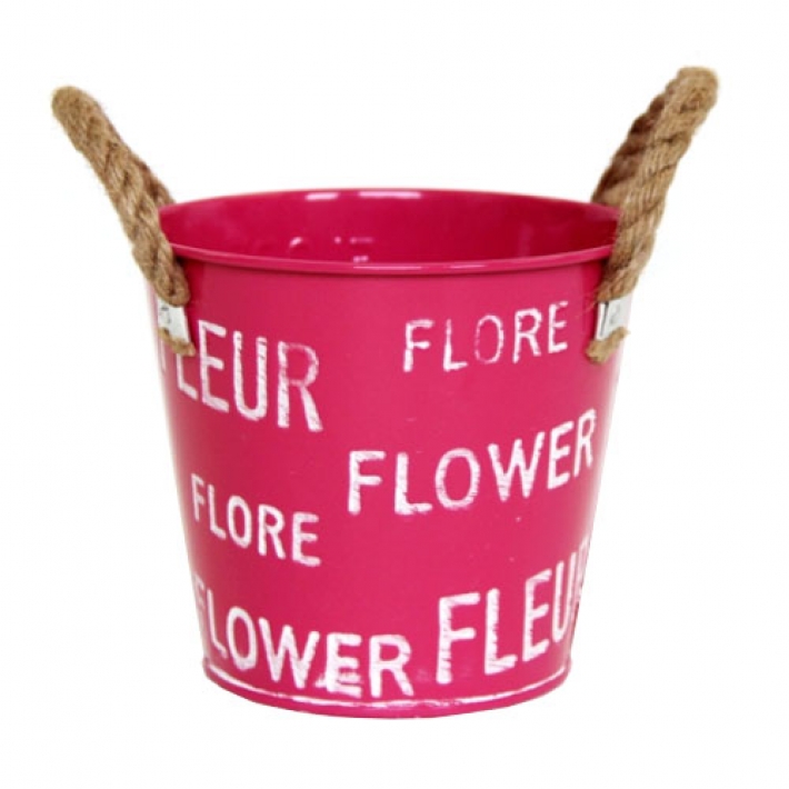 Кашпо из металла красное