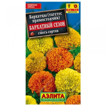 Бархатцы Бархатный сезон, смесь окрасок