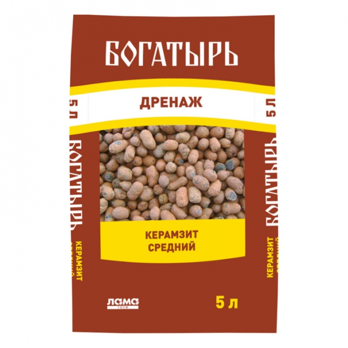 Керамзит средний Богатырь дренаж Лама Торф 5 л