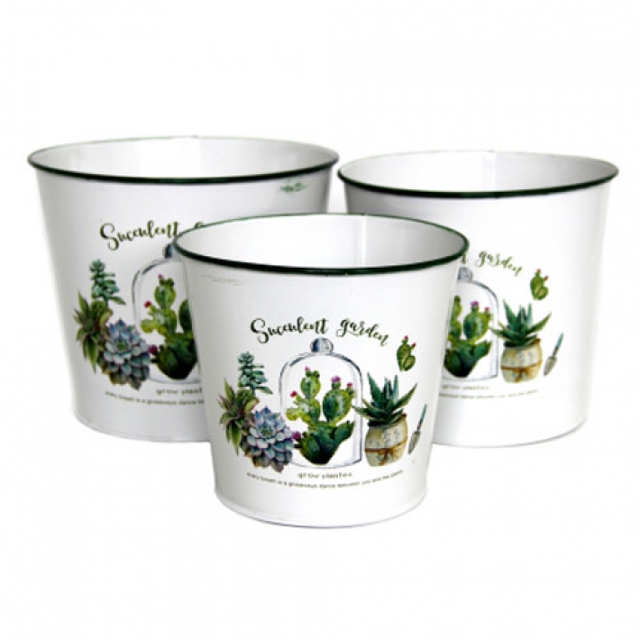 Кашпо из металла набор (3 шт)