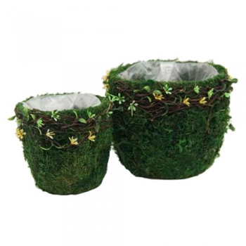 Кашпо плетёное набор (2 шт)