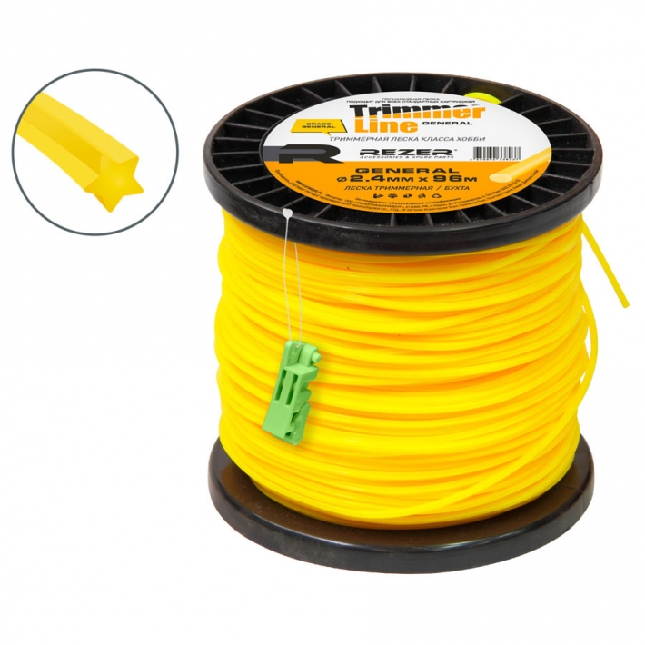 Триммерная леска GENERAL (2.4 мм, 114 м, звезда)