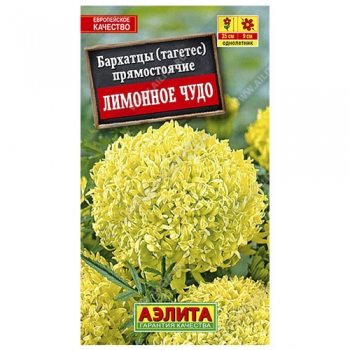 Бархатцы Лимонное чудо прямостоячие