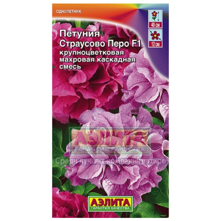 Петуния Страусово Перо F1 крупноцветковая махровая, смесь окрасок