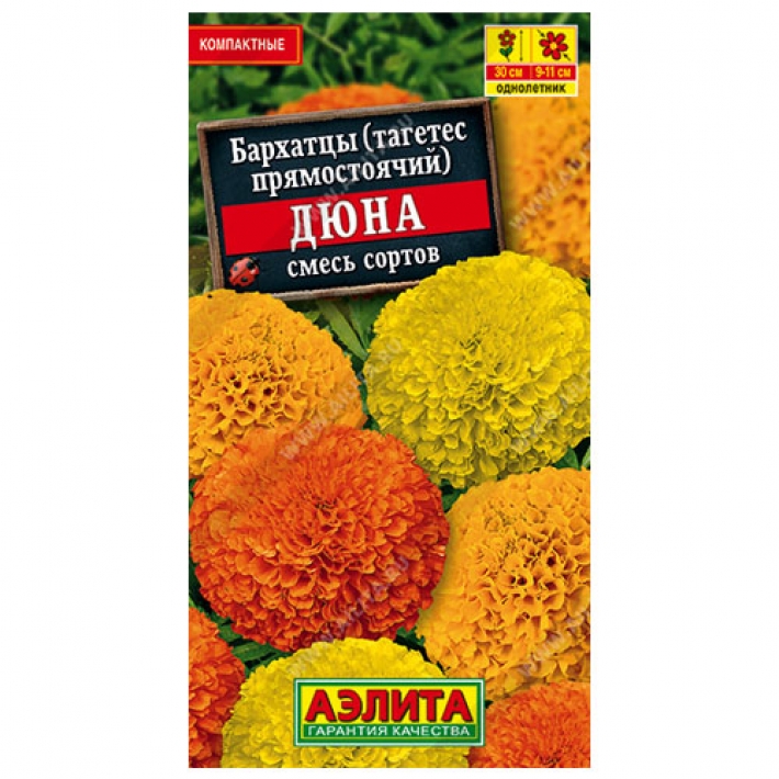 Бархатцы Дюна прямостоячие, смесь окрасок