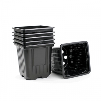 Горшок 9x9x14 см, объем 0,8 л, твердый (литой)